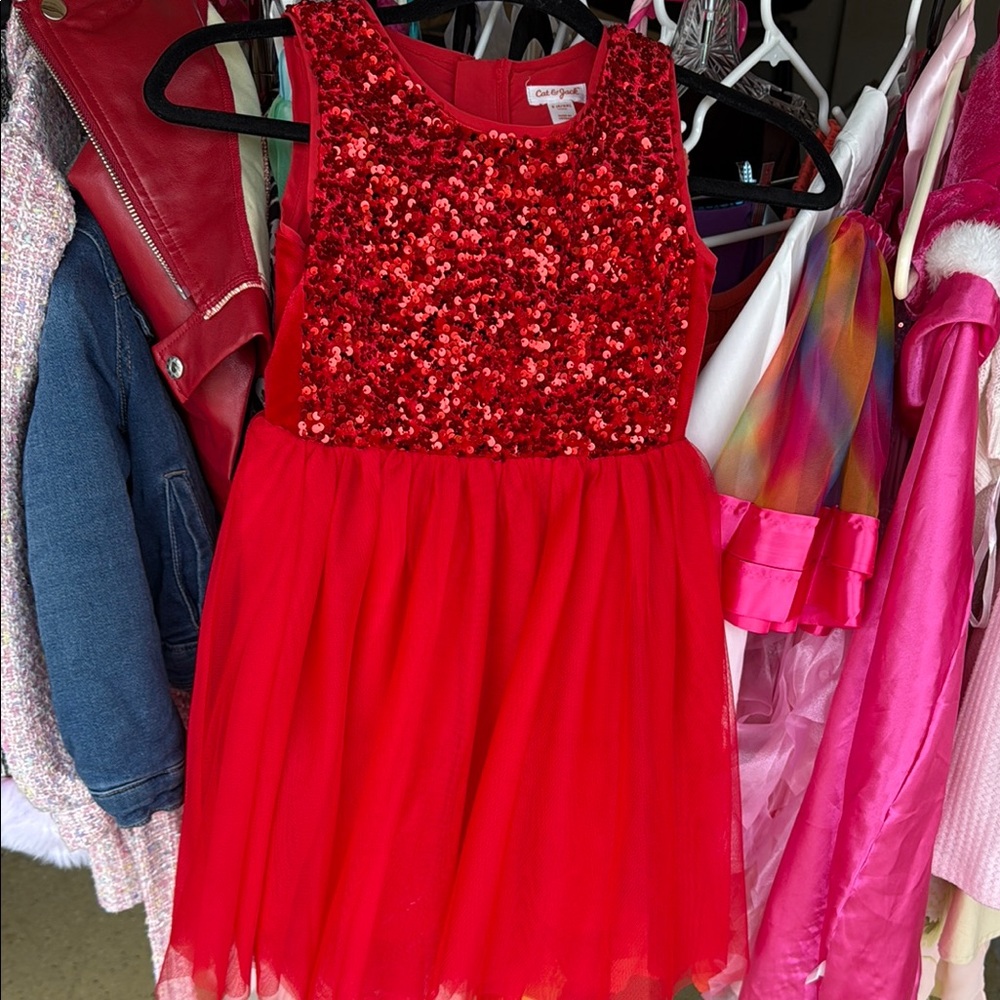 Cat & Jack Shimmering Red Sequin Dress